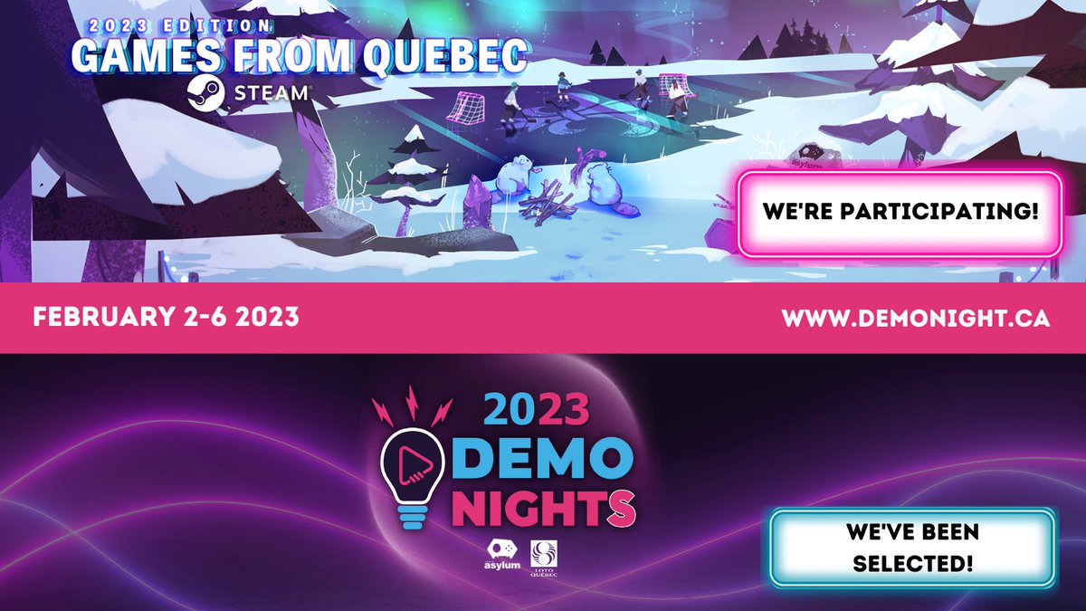 ✨Today’s the day we get to show off Roots of Yggdrasil as part of #DemoNights2023! Other games get to share what they're working on during this event happening on Twitch from Feb 2 - Feb 4 : twitch.tv/lotoquebec 
+ the Games from Quebec event starts TODAY on #Steam 👀