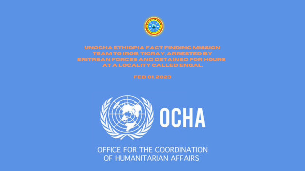 IrobAnina's tweet photo. .@OCHA_Ethiopia's first attempt to access #Irob district in NE #Tigray, 3 months after the #CoHA, on Feb 01, 2023 was met with the arrest &amp; detention for hours of its staff by the #Eritrean forces 🇪🇷.👇
https://t.co/OdBha2iGcV
#Irob remains occupied &amp; besieged by the 🇪🇷|n forces. https://t.co/Wzedp06oKu