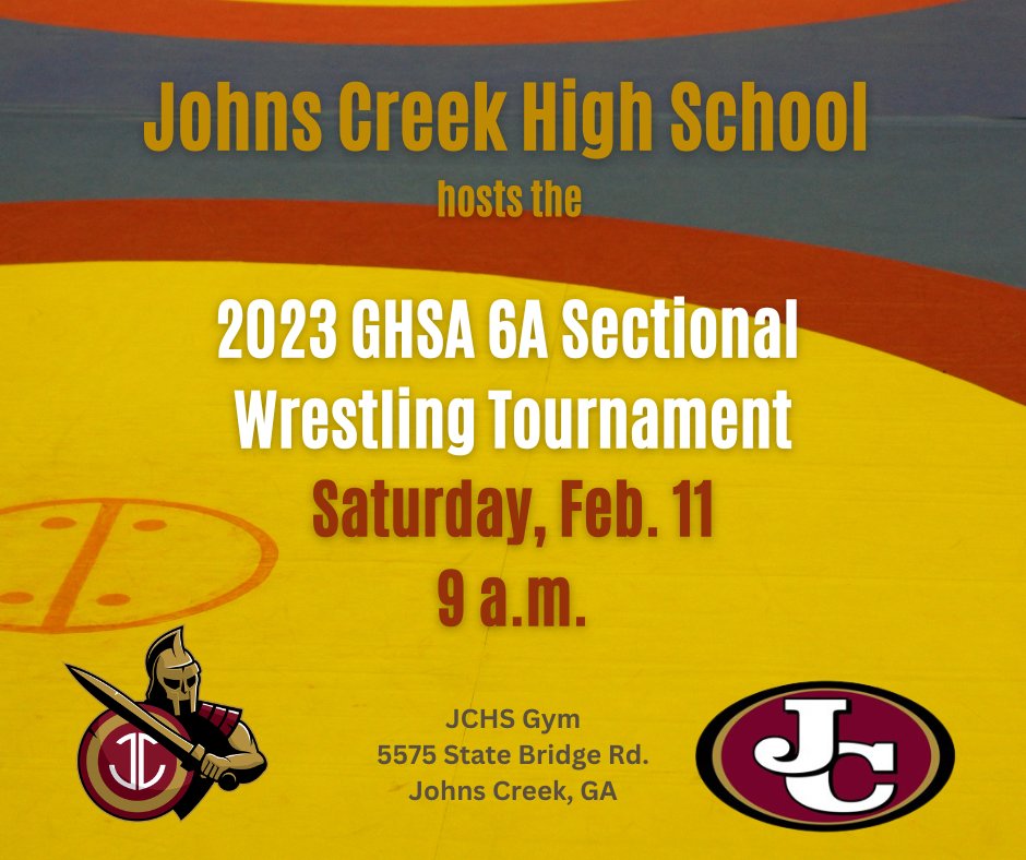 JCreekWrestling's tweet image. Come out on Saturday, Feb. 11 and support the JCHS Wrestling team.  #jchsgladiators  @LeadGladiator