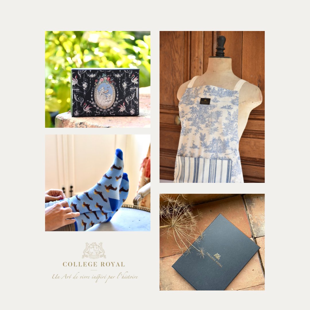 CollegeroyalSAS's tweet image. Envie de beaux produits faits en France ? 🇫🇷 
Voici quelques idées !

🧼Savon &quot;Fontaine des Anges&quot; à l&apos;eau de Cologne
👨‍🍳Tablier en toile de Jouy cousu main au @college_tg 
🧦Chaussettes à teckels couronnés 

👉🏼 À bientôt sur eshop-collegeroyal.fr

#stéphanebern #SaintValentin