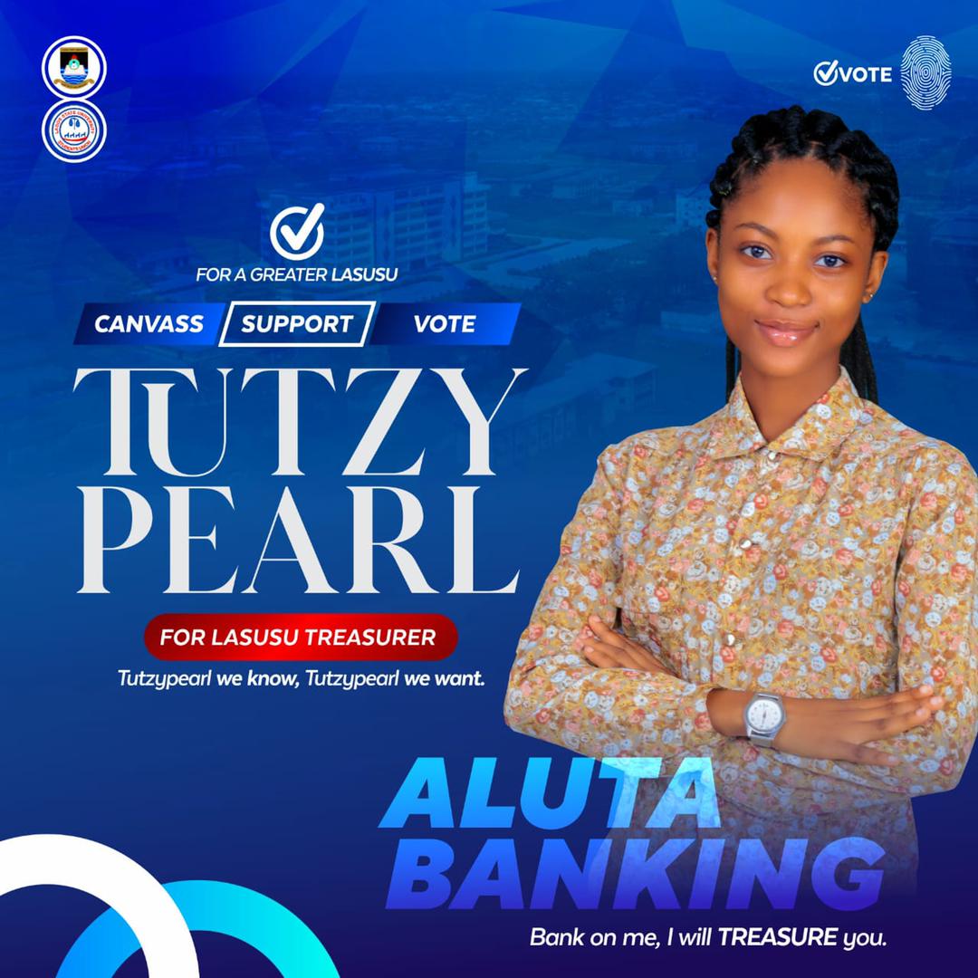 TutzyPearl's tweet image. To adequately secure the Treasury of our dear Union @lasusu_official

Support|Endorse|Preach|Vote

          TutzyPearl as 33rd Lasusu Treasurer✔️
#ThinkExperience
#ThinkIntegrity 
#ThinkCompetence
#TutzyPearl4LasusuTreasurer