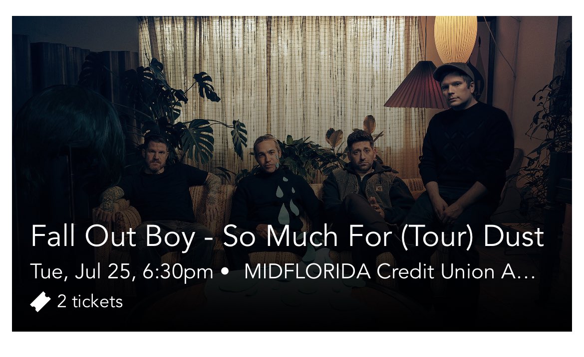 HoroLuffy's tweet photo. Fucking excited! @falloutboy 
Will finally be able to have my husband see his favorite band live!! https://t.co/U5kHlssGDJ