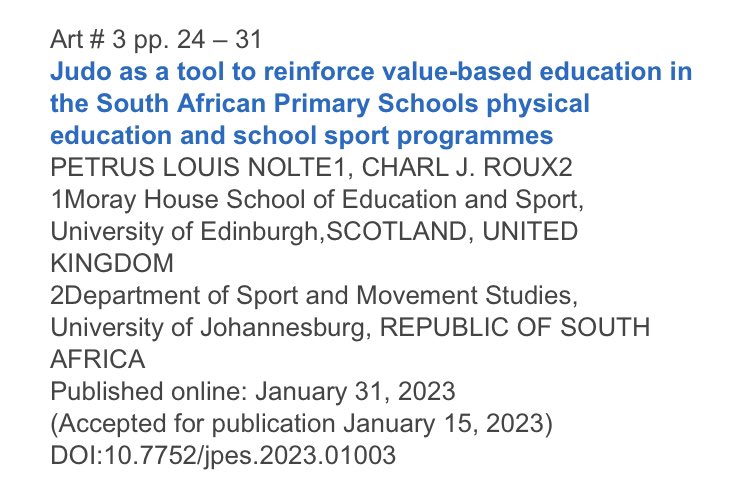 Proud to have been an author on this article that could contribute to judo in South Africa and other similar countries. efsupit.ro/images/stories…