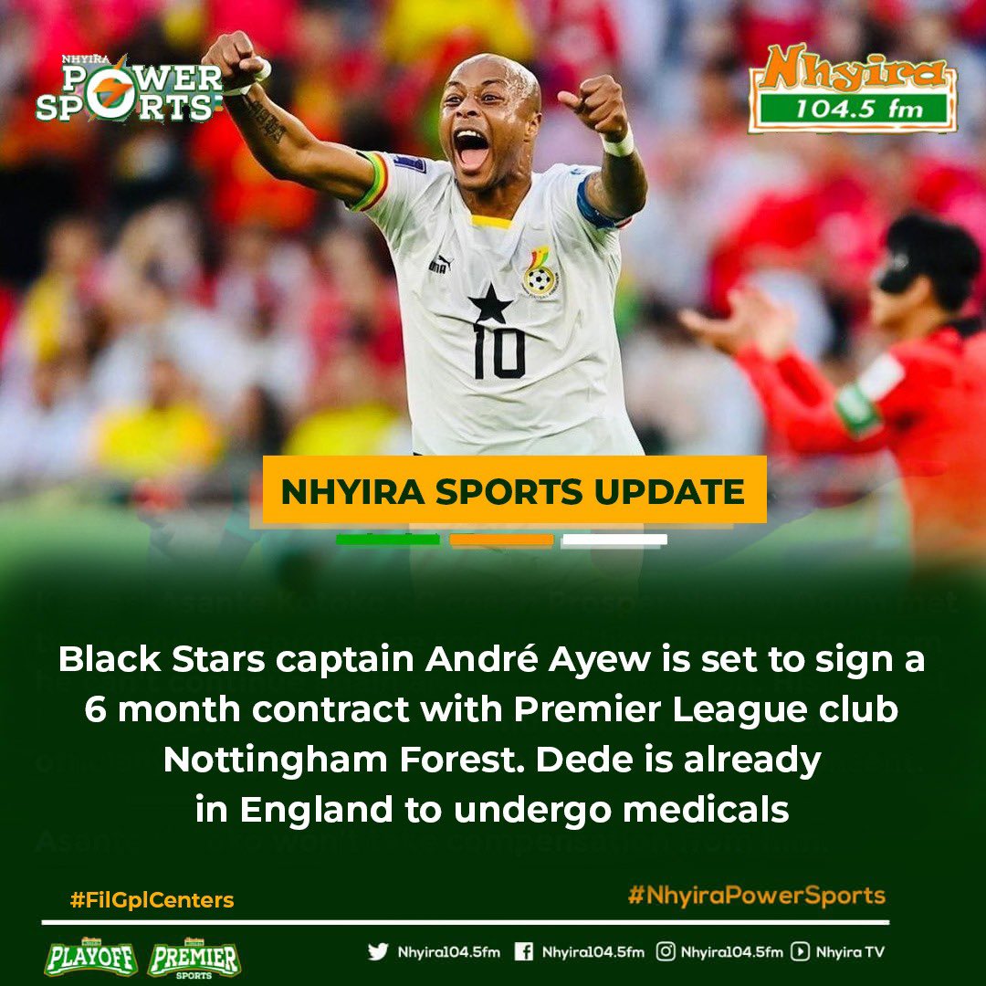 News on @GhanaBlackstars captain @AyewAndre 🇬🇭🇬🇭🇬🇭