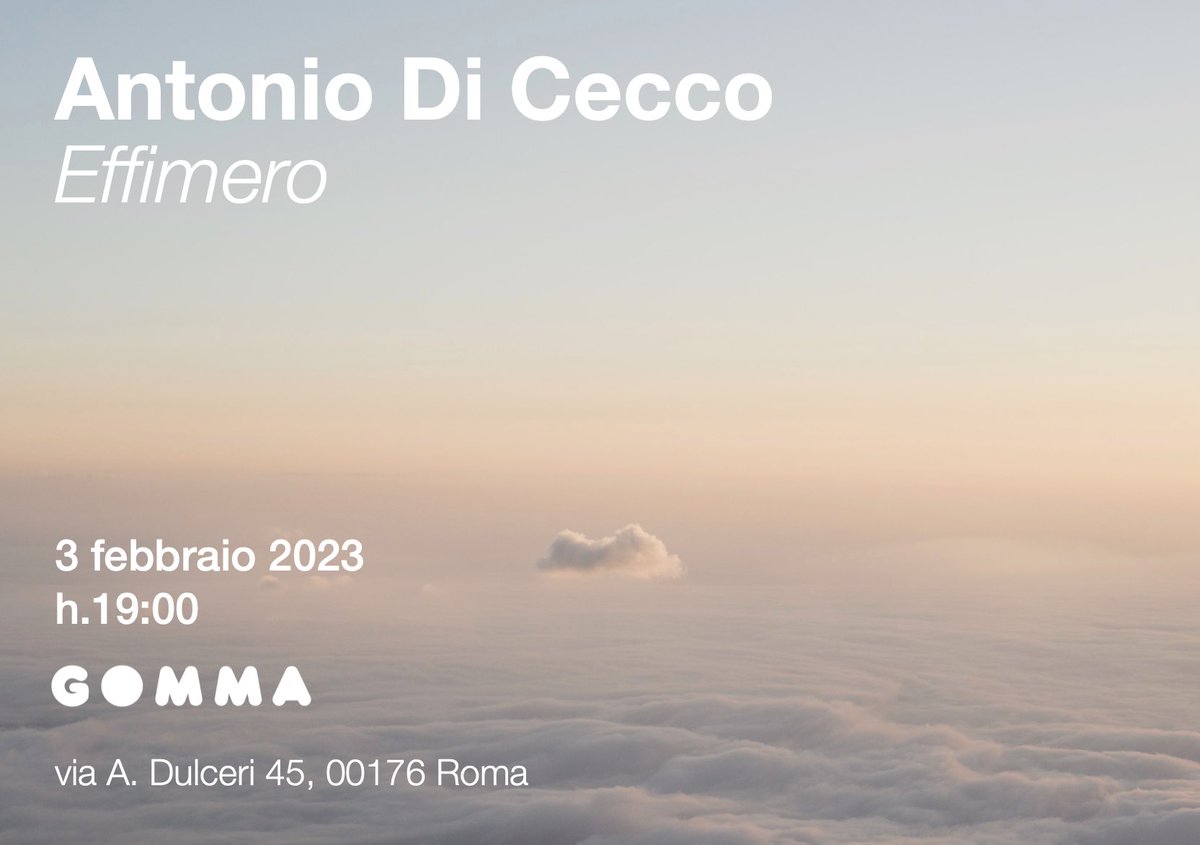 Domani, 3 febbraio alle 19 inaugurerà #EFFIMERO, la mostra di <a href="/contrastiurbani/">antonio di cecco</a> curata da <a href="/camilla_care/">camillacare</a>, presso #SpazioGomma, un nuovo luogo dedicato all’arte, a #Roma. Per chi a Roma, vi invitiamo ad andare al #Pigneto a dare uno sguardo, ne resterete affascinati. ⛰️