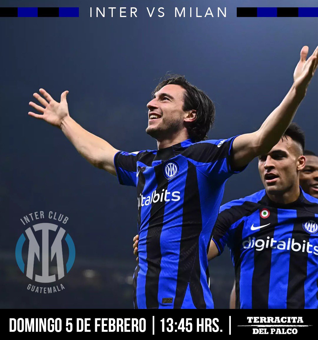 InterClubGT's tweet photo. Estamos listos para una edición más del #DerbyDellaMadonnina. 

Una reunión especial nos espera el domingo en la terracitadelpalco. Los esperamos y así alentar al unísono con un gran #ForzaInter. 

#Amala #FCIM #InterClub #InterClubGT https://t.co/UwsxfR1AQR