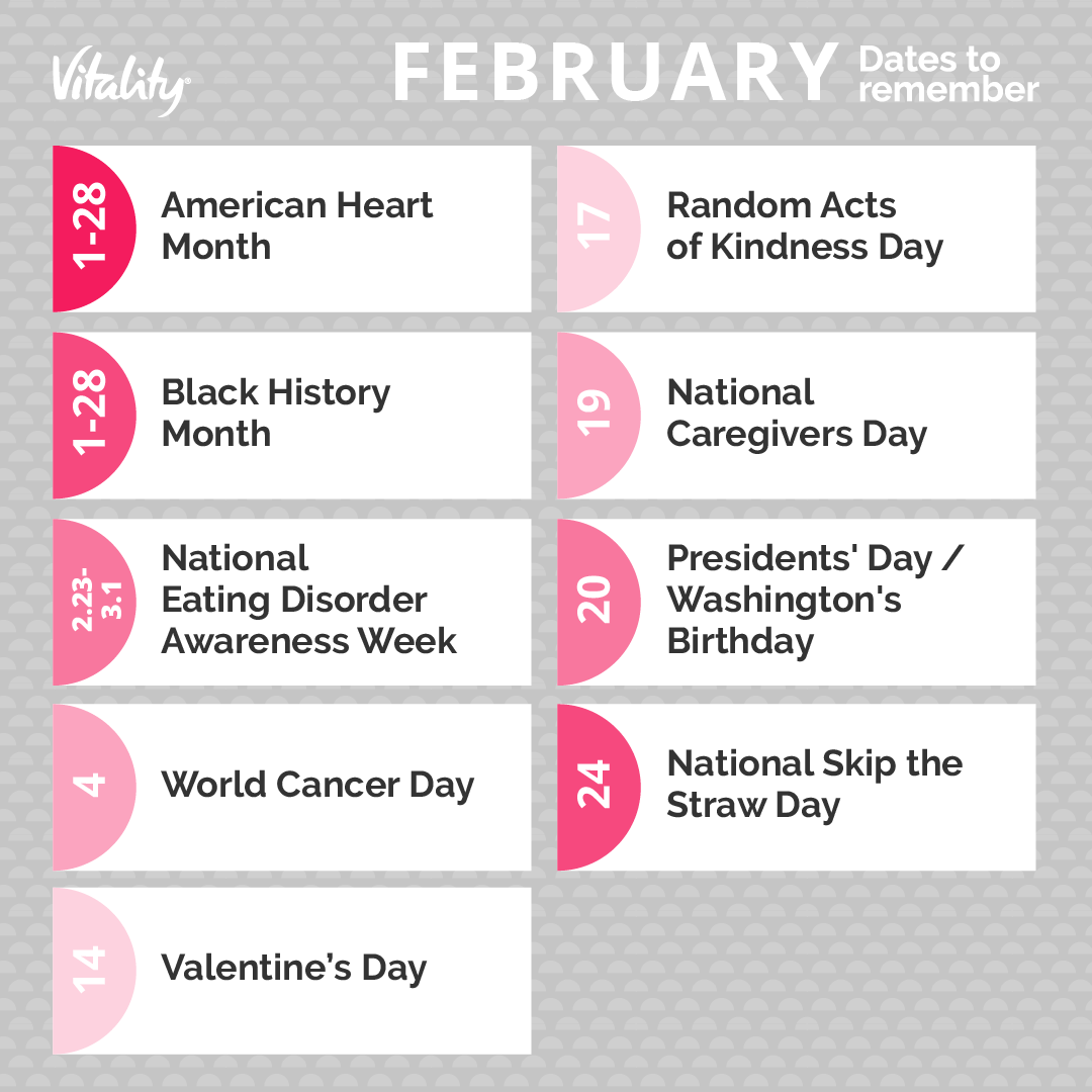 Welcome, February ❤️ These are just a few dates on our calendar this month! Let us know what's on your calendar or what you're looking forward to 👇