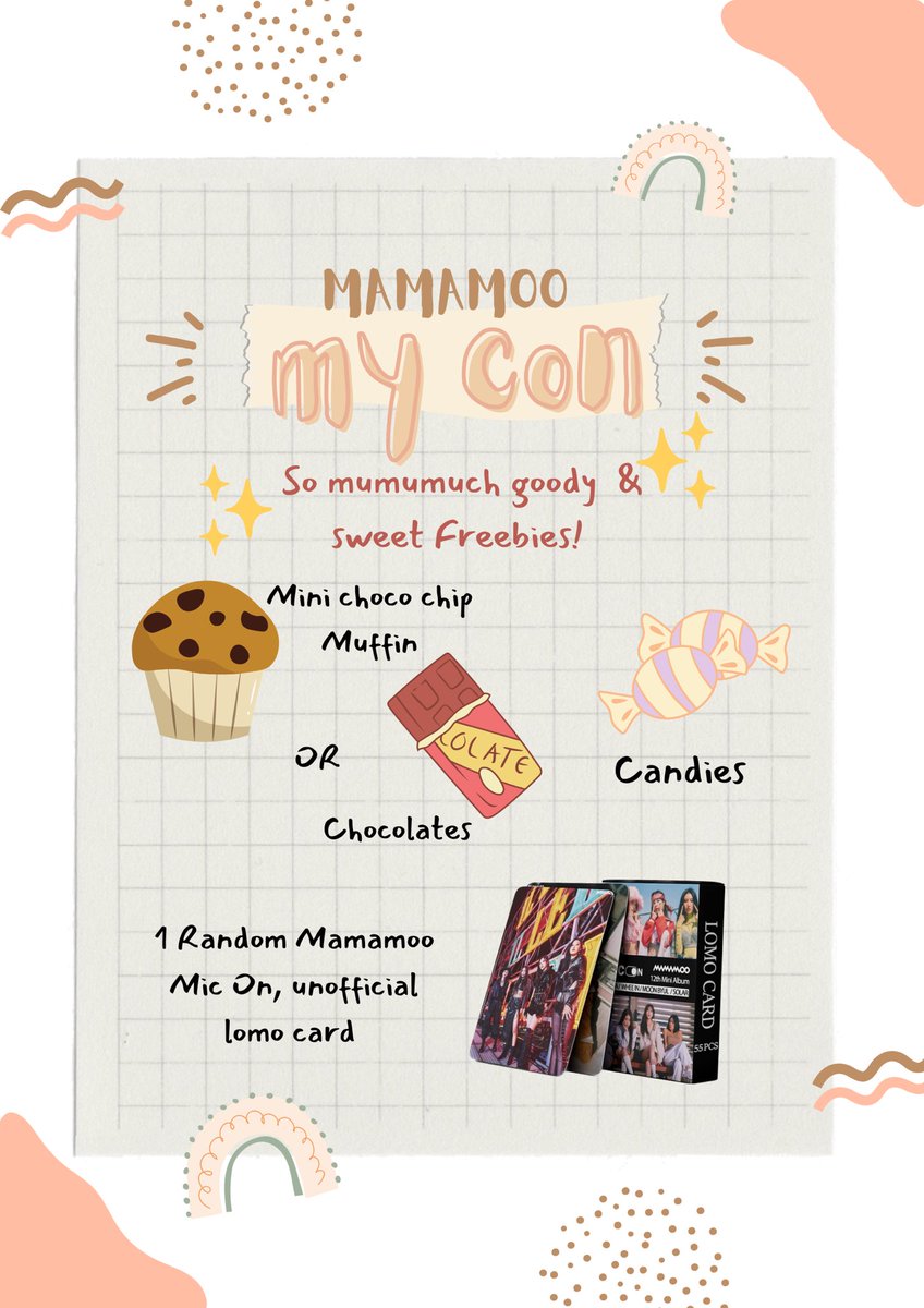 scenetae_'s tweet photo. Yes I am!! Giving away these so mumumuch goody and sweet freebies~ 

I will be baking 27 muffins and 28 chocolate bars that I will give away at the Concert.. hoping to energized you throughout the night!

See you moomoodeuls~ 💚💗 #MAMAMOOinPH #MAMAMOO_MyCon https://t.co/DrATTAsREr