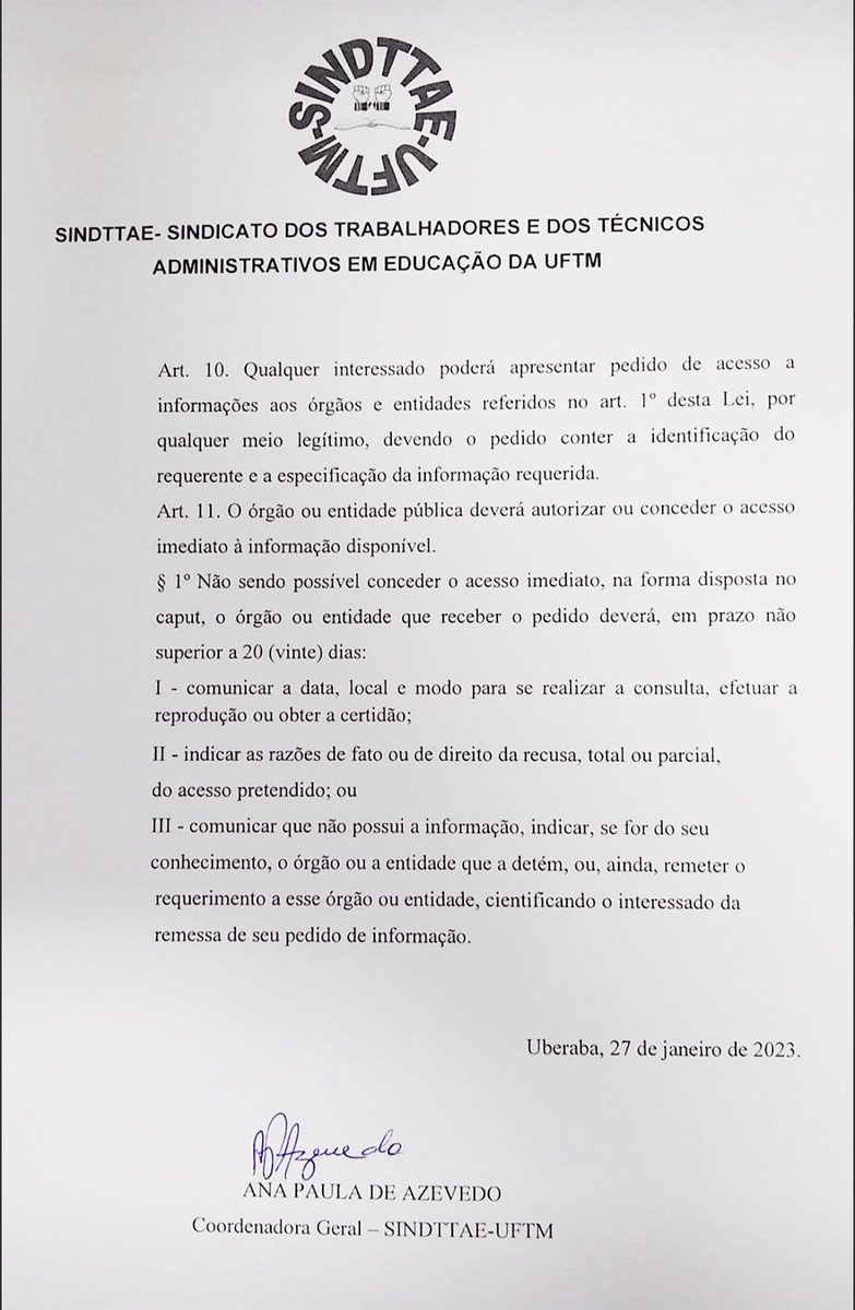 SINDTTAEUFTM's tweet photo. Requerimento junto à PRORH que solicita acesso integral ao processo SEI que removeu os servidores para o Hospital de Clínicas da UFTM. https://t.co/KOdiGwyMmz