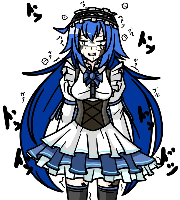 「いやぁ、少し無理言って、あたいがふりふりな衣服の指揮官見たいって言ったら着てはくれたんだけれど、しばらくしたら動悸起こしちゃうなんて・・・いい服は好きじゃないって言ってたけれど、ここまでとは・・・」 