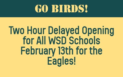 WissahickonSD's tweet photo. All #WissNation schools will have a two-hour delayed opening to provide students of all ages, and all our valued staff members across the district, the opportunity to watch the Eagles in Super Bowl LVII on 2/12. All staff will follow their normal delayed opening procedures. https://t.co/PzhPcqFXiv