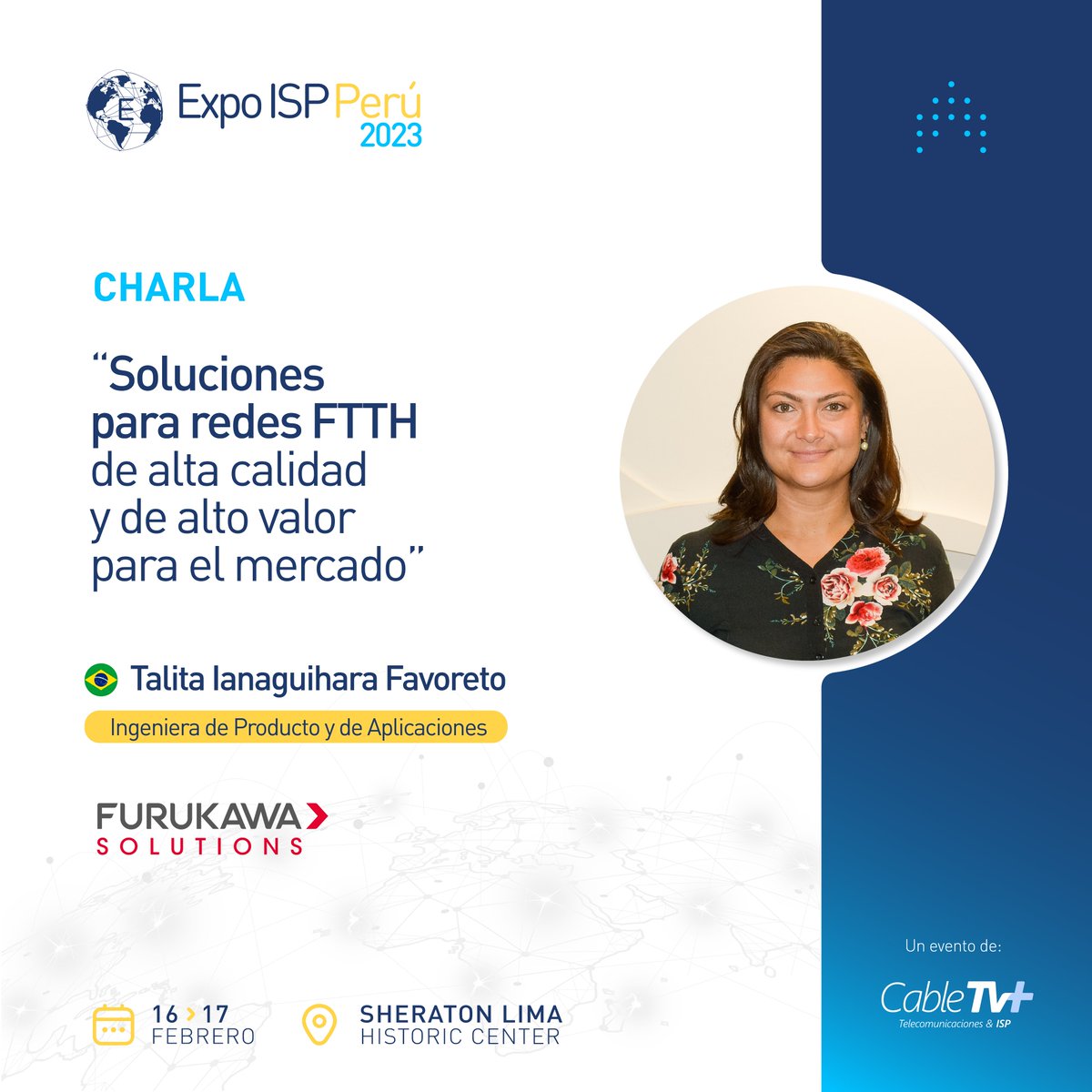ExpoISPPeru's tweet photo. ✅ ¡Nueva charla confirmada gracias a @FurukawaLatam!

💡Talita Lanaguihara, ingeniera de producto y de aplicaciones, nos presentará el tema: 𝗦𝗼𝗹𝘂𝗰𝗶𝗼𝗻𝗲𝘀 𝗽𝗮𝗿𝗮 𝗿𝗲𝗱𝗲𝘀 𝗙𝗧𝗧𝗛 𝗱𝗲 𝗮𝗹𝘁𝗮 𝗰𝗮𝗹𝗶𝗱𝗮𝗱 𝘆 𝗱𝗲 𝗮𝗹𝘁𝗼 𝘃𝗮𝗹𝗼𝗿 𝗽𝗮𝗿𝗮 𝗲𝗹 𝗺𝗲𝗿𝗰𝗮𝗱𝗼 💪🏼 https://t.co/AzNFGy6KuD