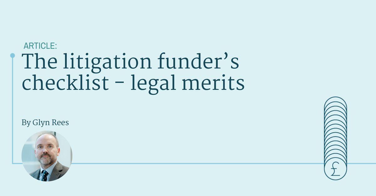 Augustafinance's tweet photo. Glyn Rees provides a 'Litigation Funder's Checklist', detailing what should be included in a counsel's opinion before properly considering a case, mitigating the potential "red flags" for funders.

https://t.co/ARRhG9jZrk 

#litigationfinance #litigationfunding #litigation #law https://t.co/vVDUso5RBX