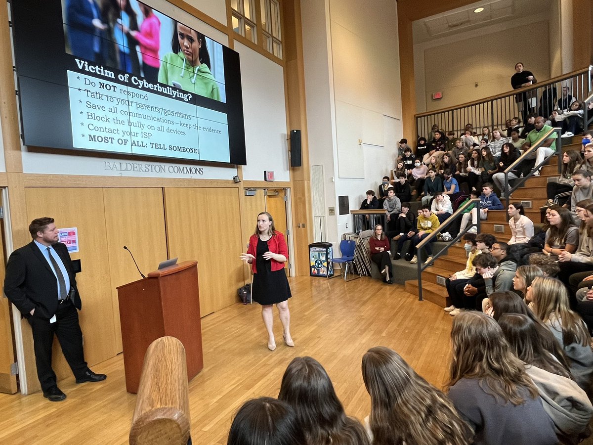 PCMiddle's tweet image. We welcomed Montco detective and Asst. DA to campus for a MS assembly on cyber bullying, sexting, social media and the law. Tremendously impactful.