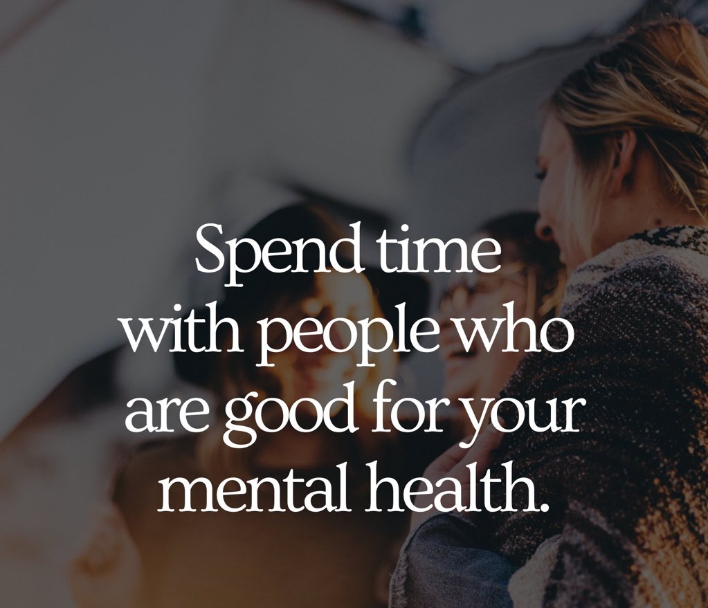 QuotesHub_'s tweet image. Spend time with people who are good for your mental health.