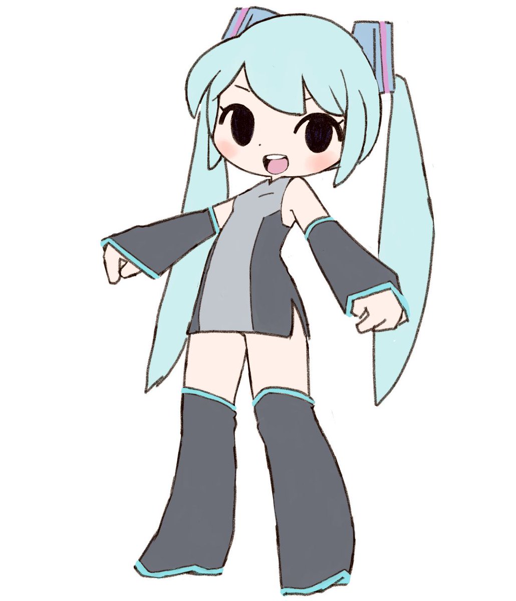 初音ミク 「ツインテールの日だったw 」|しるくれのイラスト