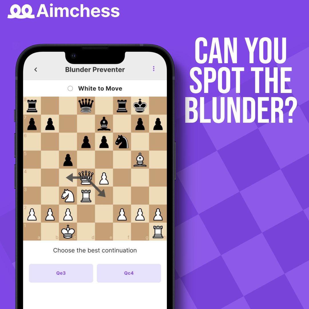 Are you ready to bust some blunders?

Here's a simple example of one of our Blunder Preventer exercises from our Training Room!

#chess