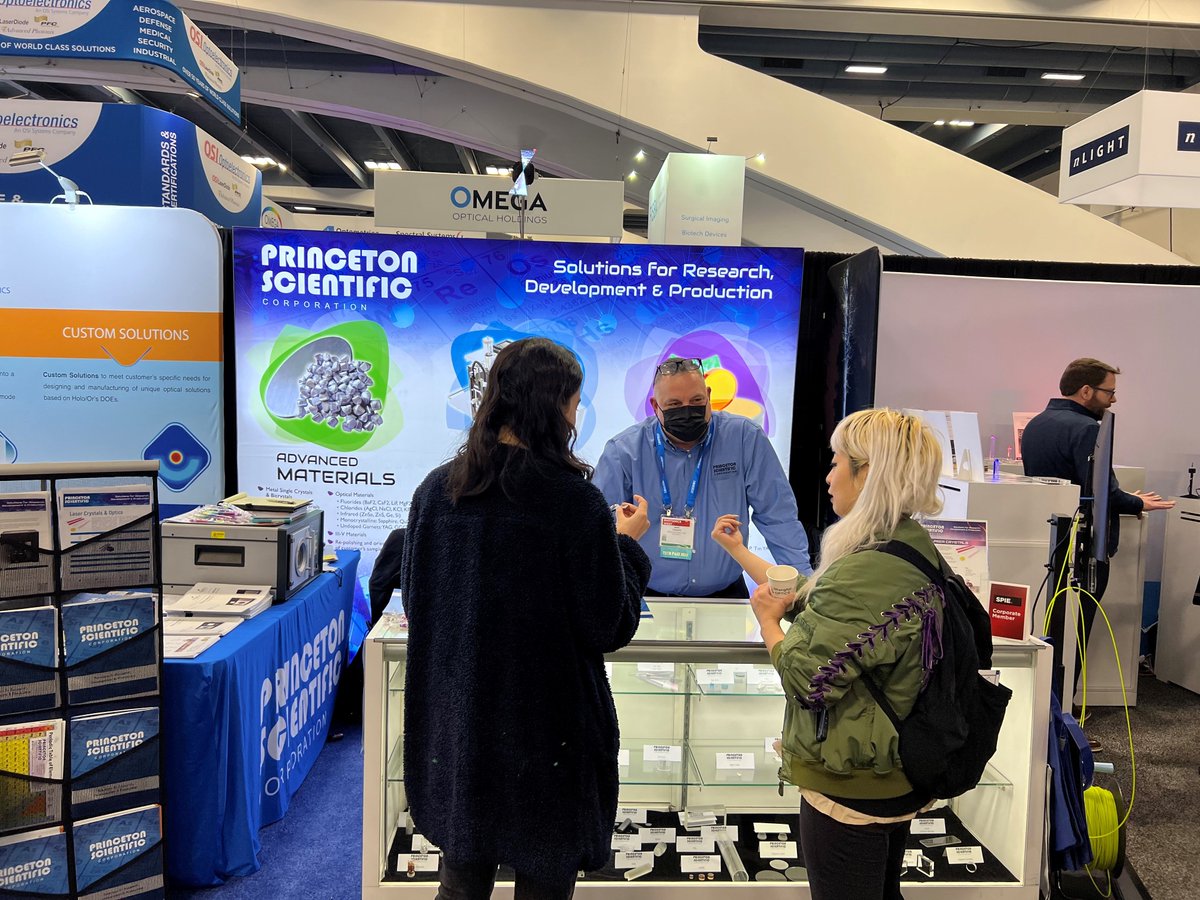 Princeton_Sci's tweet photo. Last day @PhotonicsWest! Stop by Booth 1760 in Hall C to talk to our Inside Technical Sales Rep, Mark Yurasits, and President, Magdalena Banko about #materials #UHV #wiresaw #plasma, and much more! #PhotonicsWest https://t.co/lJbQLbHw3Q