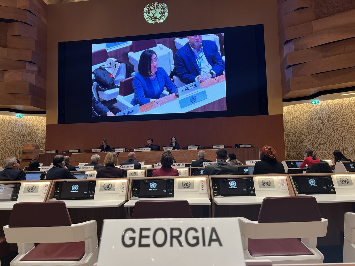 NiniBak's tweet photo. Interesting exchange of views during the Informal meeting of UN Committee on the Rights of the Child #UNCRC with States. Thanks to CRC committee member @SophieKiladze🇬🇪 for her dedication in advancing children's rights @UNChildRights1 @UNHumanRights https://t.co/SGKCo6wt6t