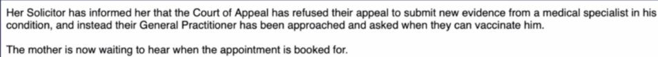missingsnowman's tweet photo. "Court of Appeal has refused their appeal to submit new evidence" #ForcedVax
Ye shall know them by their fruits.
[Start at 1:10:10]
https://t.co/43Vzwkp05Y

Extended interview with 'Tom's' mother here: 
https://t.co/Iw6Fk6FKXP

https://t.co/xocsf3gXPs

https://t.co/WxUQgX9vUr https://t.co/y4xVJZdCxL
