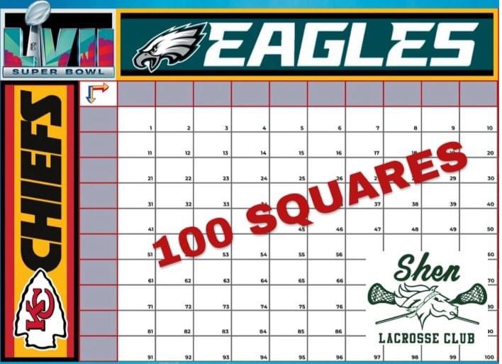 ShenLaxClub's tweet photo. Superbowl Squares Anyone?  
https://t.co/IDOu919I4O
Join our fundraiser and have a stake in the big game.  With the support of this group we believe we can fill not one but two grids this year.  Get in early and tell everyone you know. https://t.co/RIwyDXV4s3