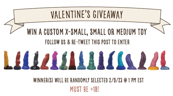 With Valentines on the horizon..

Welcome to the Bard's Valentines Giveaway!

Retweet this original post and be Following(or follow) to Enter!

And, one extra thing, our Grand Prize winner(1st place), will get to choose one friend to get a custom as well! :)