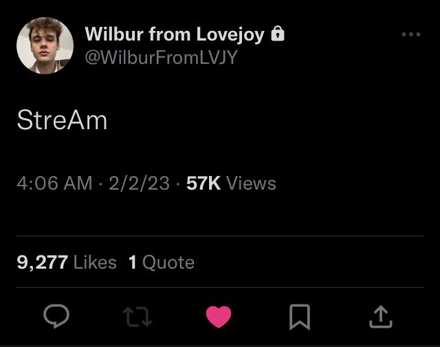 Wilbur tweeted on his private!