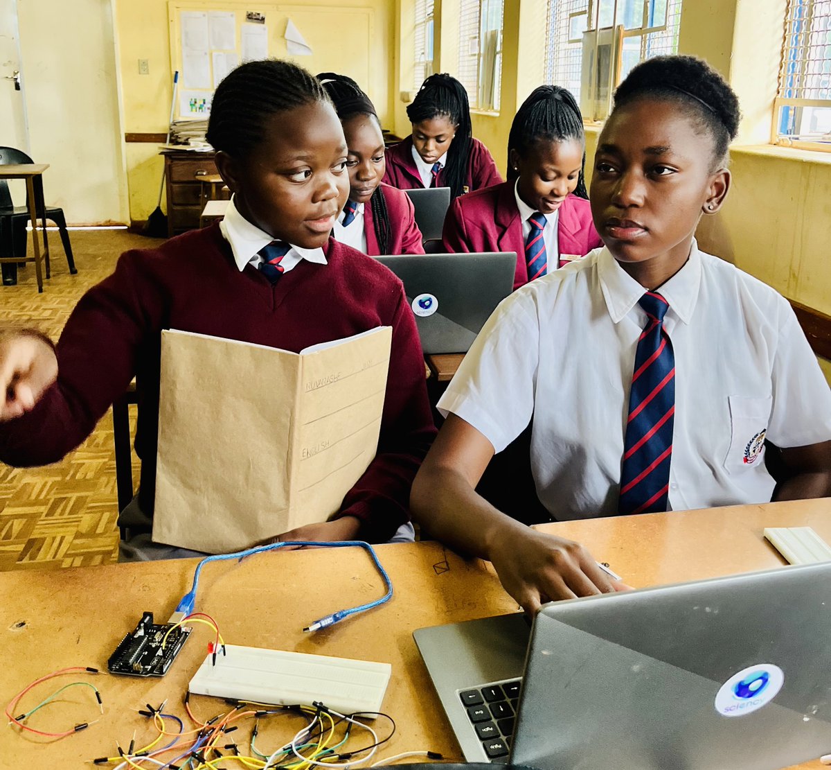 Our Future Robotics Engineers. The Sciency STEM club provides the resources and opportunities for schools to get started in Robotics. #GirlsinRobotics