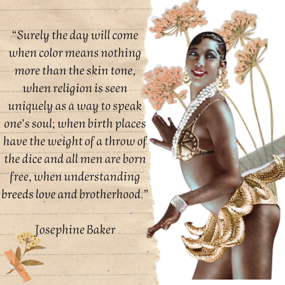 #JosephineBaker dreamed of becoming an entertainer, but racism inthe U.S. kept her from advancing, so she traveled to France where she became a hit! She served as a spy during #ww2 & fought for civil rights in the U.S. Hear more about this black queer icon in ep 4! #HERstory