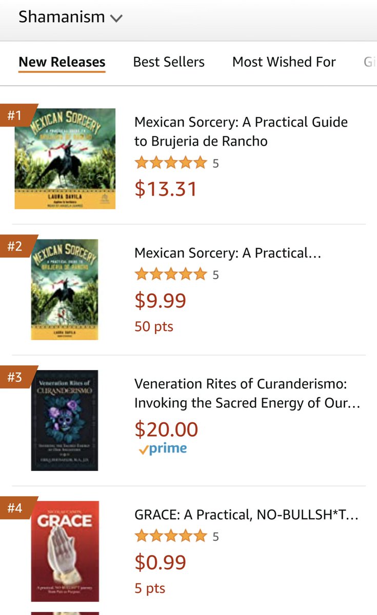 ElhoimLeafar's tweet photo. Also... Laura Davila (@The_LauraDavila) having a #1 &amp; #2 on Shamanism Books 🫡👑❤️ and another #1 on New Releases of Witchcraft.

#MexicanSorcery
#SoldOutEverywhere
#BestsellerAuthor
#BestsellerBook 
#LatinasDoItBetter ❤️ https://t.co/xnJy9RS1Qn