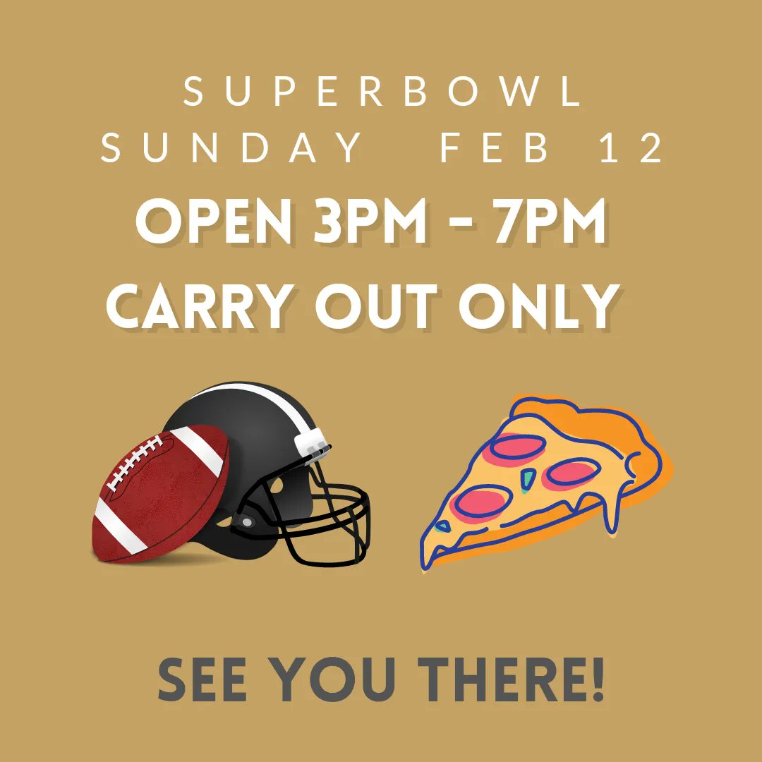 Super Bowl LVII is right around the corner! On Sunday, February 12, we'll be open for your pizza needs from 3PM - 7PM for carry out only. Order online, give us a call, or stop by and pick up pizzas and drinks for the big game! #franklypizza #franklyfans #footballfans #football
