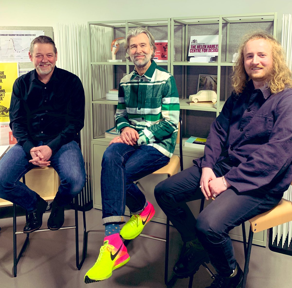 DesignAge_'s tweet photo. Ready for the #wisdomhour with Luke Pearson, co-founder of
@pearsonlloyd and @RCA design student Richard Newman, discussing designing transport & mobility for every age!
#transport #mobility #design #ageing #inclusivedesign #intergenerational #weareallageing #ageagencyjoy https://t.co/tdCjjpKpDM