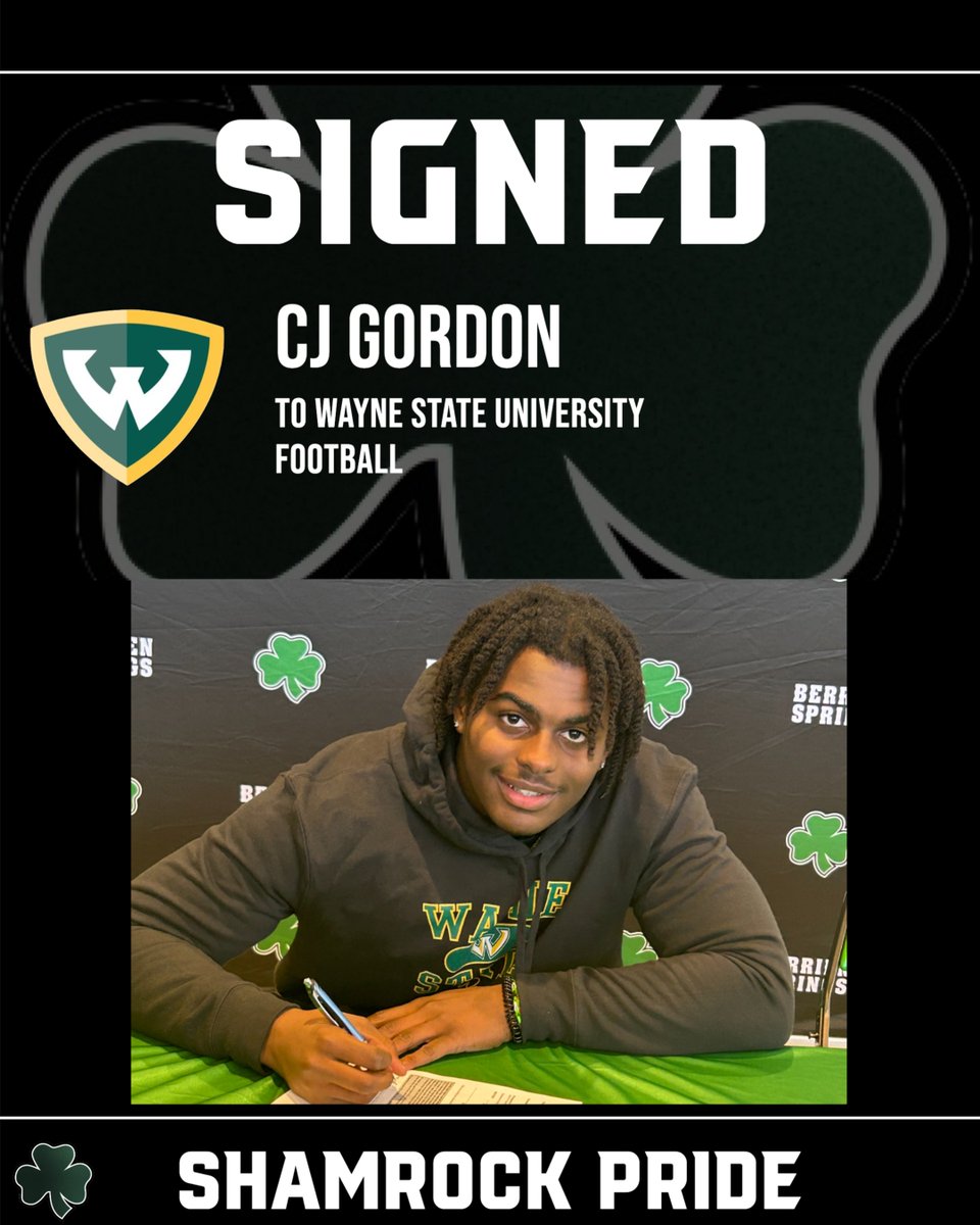 Congrats CJ! Good luck with the rest of your senior year and in your future academic and athletic endeavors in Detroit!