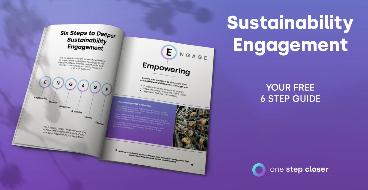 Are you looking to drive sustainability engagement? If so, our ENGAGE model could help. Have a look at our free guide: bit.ly/3wJTROg. Bring your sustainability initiatives alive by making them more accessible and empowering to your audience.