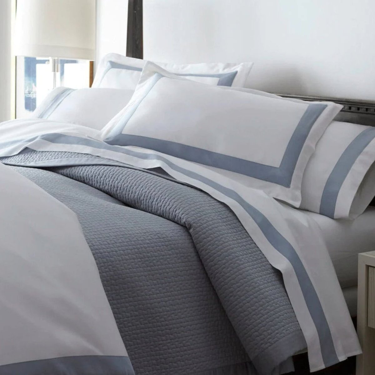 FigLinens's tweet photo. We’re OBSESSED with the dreamy new Hamilton Coverlets &amp; Shams by @PeacockAlley!

These luxurious quilted coverlets have a 100% cotton sateen shell made of the finest materials in Portugal. Hamilton will add a clean-lined, textured look to any room.

#interiordesign #homedecor https://t.co/96WHMfjig6