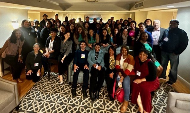 WMU Math Ed graduate students Offir Romero Castro, Shekira Edgar and Nitchada Kamlue kicked off AMTE 2023 meeting with colleagues and attending the BIPOC scholars reception.  #AMTE2023