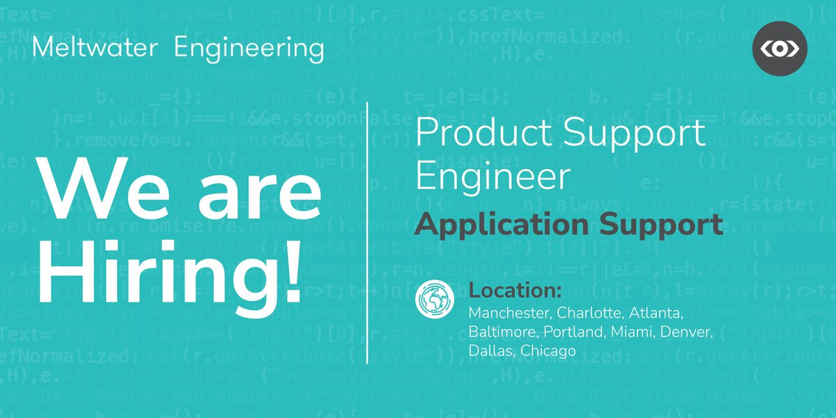 MeltwaterEng's tweet photo. We're hiring! We are looking for ambitious professionals in the US 🇺🇸 who would like to grow with our Application Support team. See our full job listing and salary range: https://t.co/6I9evlyV6s
#ProductSupportEngineer #ApplicationSupport #JobOpening #Hiring https://t.co/QXRJeY9LNY