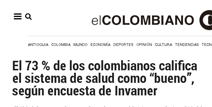 camilorey's tweet photo. Sobre encuesta sobre Sistema de Salud, hay importantes diferencias entre lo que titulan los medios y lo que respondieron los encuestados. No es cierto que los resultados de la encuesta indiquen que “el 73 % de los colombianos califica el sistema de salud como bueno”. Veamos 🧵: https://t.co/9XJvXKXLPx