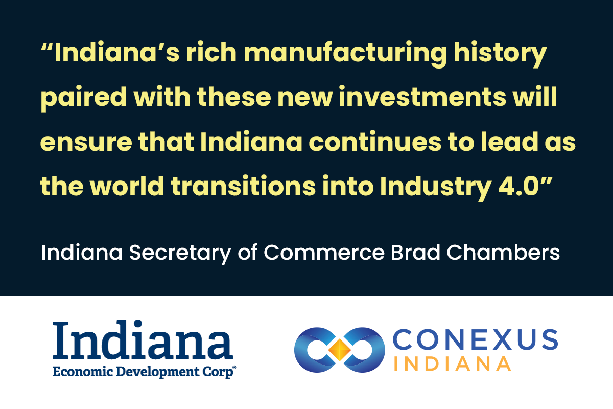 Conexus_IN's tweet photo. Today, the @Indiana_EDC announced that 186 Manufacturing Readiness Grants totaling nearly $23M were awarded last year, supporting $352.7M in technology-enabled capital investment among Indiana #manufacturers. Learn more about these important investments:  https://t.co/wAsWPA9KL6 https://t.co/Vgm08Bodwo