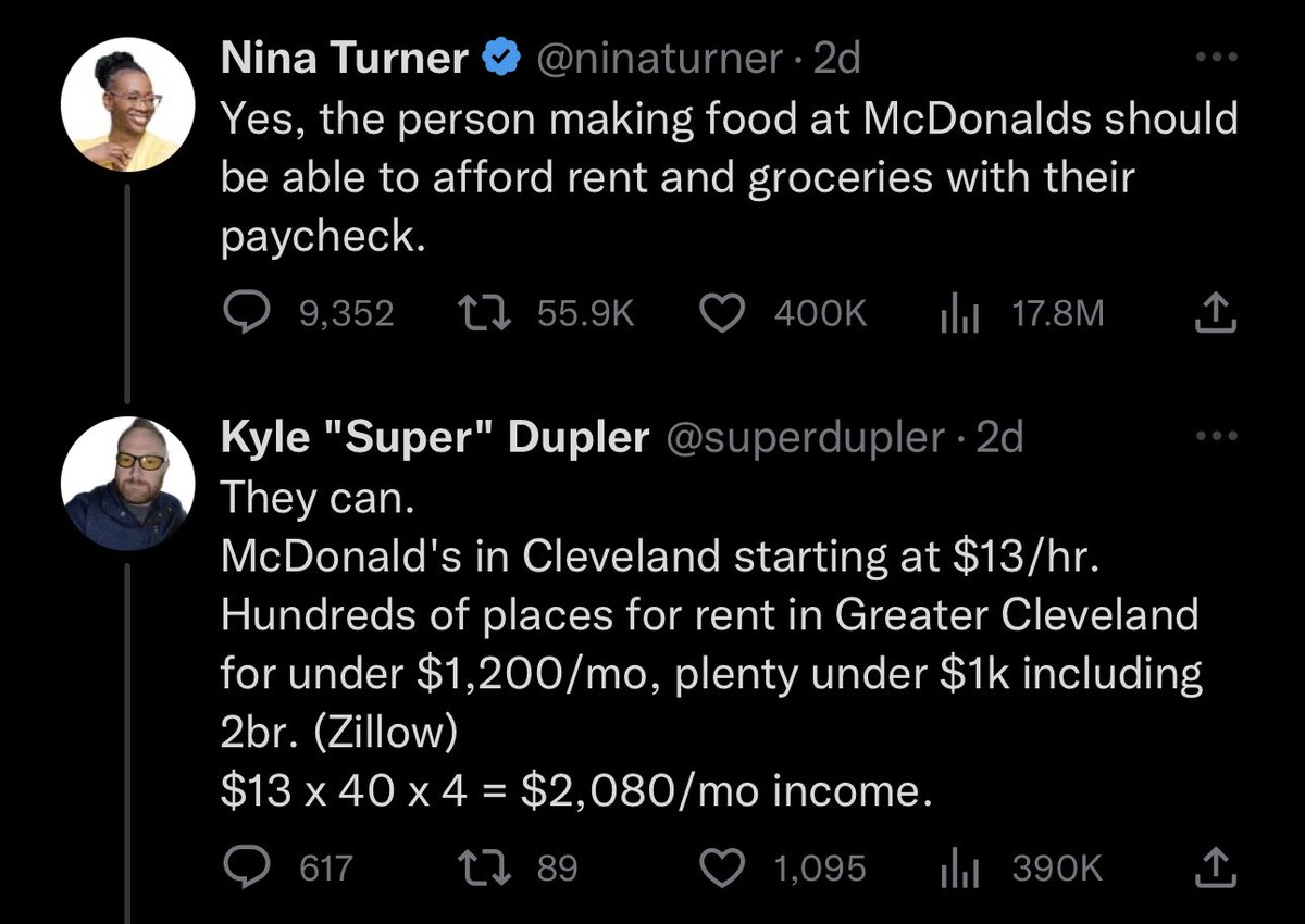 apparently mcdonald’s workers don’t pay taxes and they also have no expenses other than rent