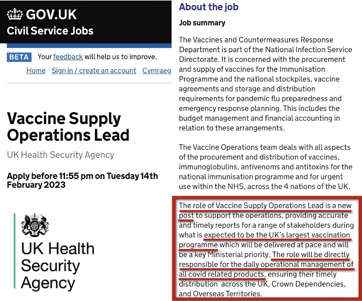 healthbyjames's tweet image. 🚨BREAKING — UK Urgently Recruiting For Largest National Immunization Program In History Involving COVID-19 Vaccines

“Expected to be UK’s largest vaccination programme.”

Excess deaths skyrocket, now this. What’s really going on in UK?

civilservicejobs.service.gov.uk/csr/jobs.cgi?j…