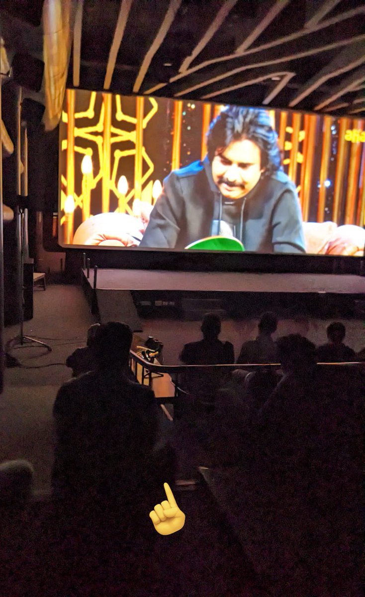 akhilimz's tweet photo. Me watching #PawanKalyanOnUnstoppable with our #PSPKCults at Prasad Labs ♥️🔥🤞
Thanks guys for making it huge success.
Enjoy the show! #UnstoppableWithNBKS2 #PawanKalyanOnAha https://t.co/1XsZUp89po