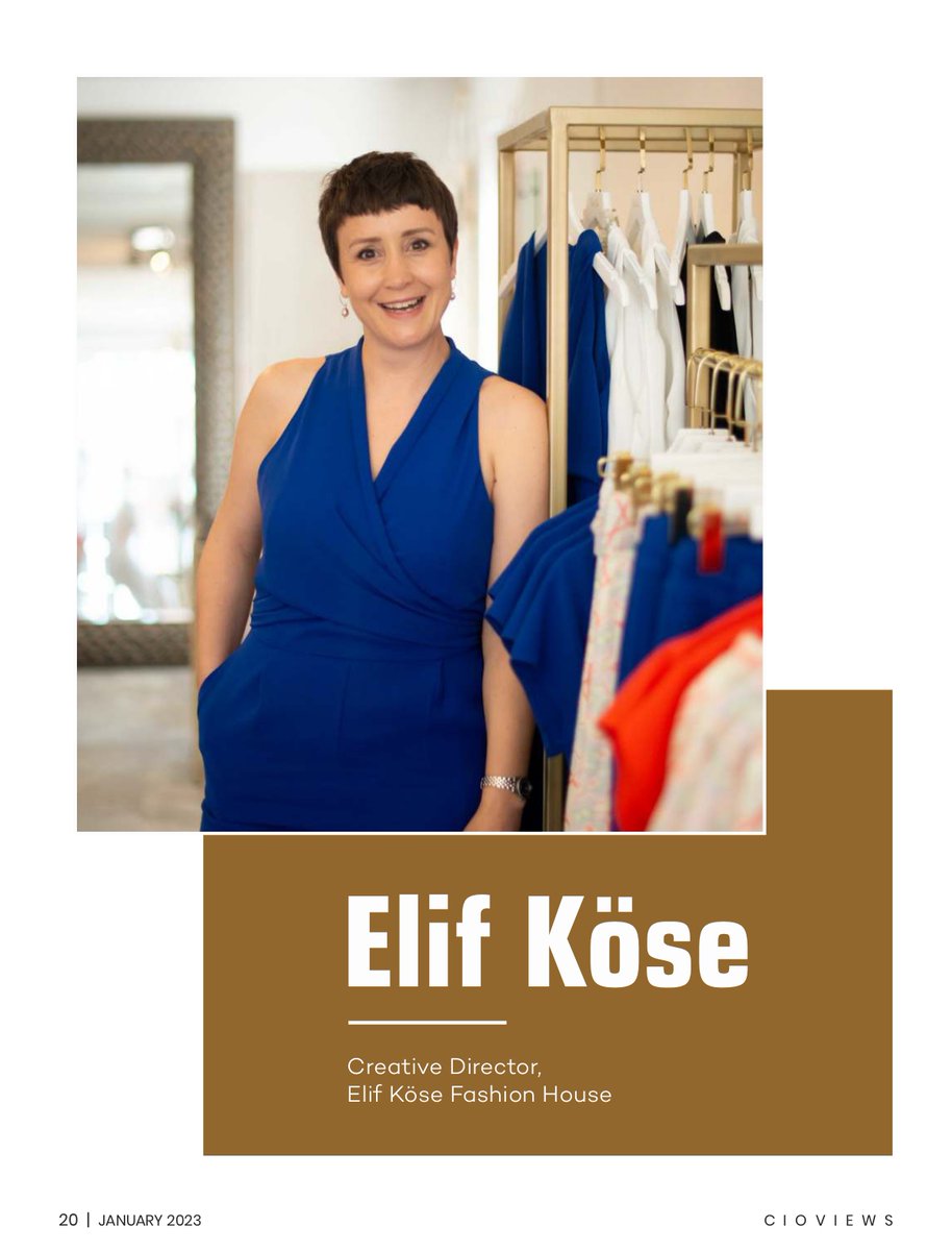 <a href="/elifkose/">Elif Köse</a> , Creative Director of Elif Köse Fashion House, featured in our latest edition,🏆"The Most Admired #Women #Leaders in #Business, 2023"🏆

bit.ly/3l5Njab 
 
#entrepreneur #WomenLeaders  #womeninfashion #womeninbusiness #womenempowerment #businesswomen #fashion