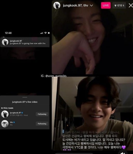 songs_quotesbts Jungkook and V are live on Instagram! BEST THING EVERRR!!! So happy

Follow @songs_quotesbts for latest BTS content and updates

tags:

#Bts #btsupdates #bangtan #bangtansonyeondan #jhope #kimseokjin #junghoseok #jimin #kimnamjoon #jin #parkjimin #suga
Vkook