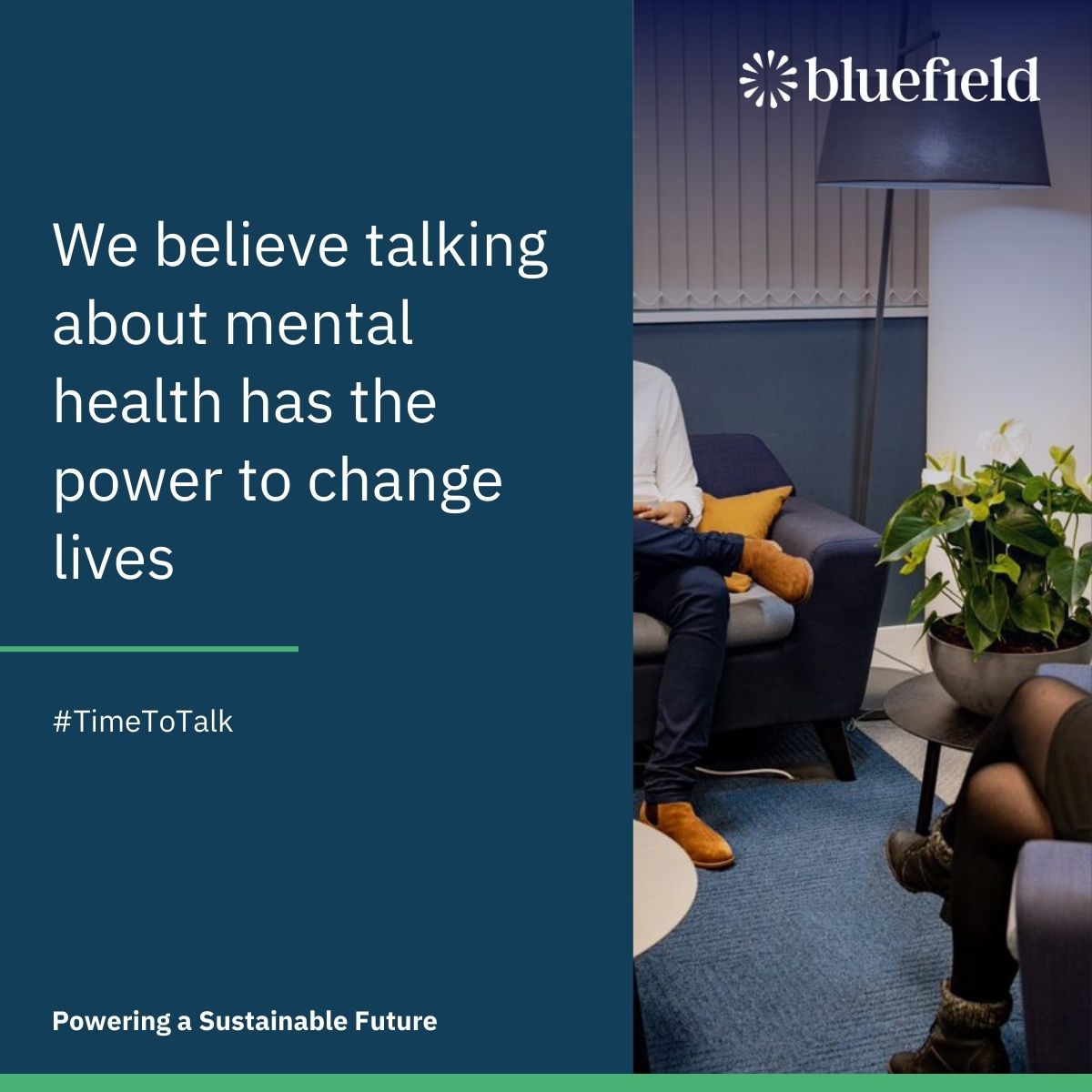 BluefieldLLP's tweet photo. We’re joining the UK’s biggest #mentalhealth conversation. At Bluefield, the wellbeing of our employees is of utmost importance, and we aim to create an open and supportive environment to ensure not just today, but every day can be a #TimeToTalk. https://t.co/UTMru1OmrX
