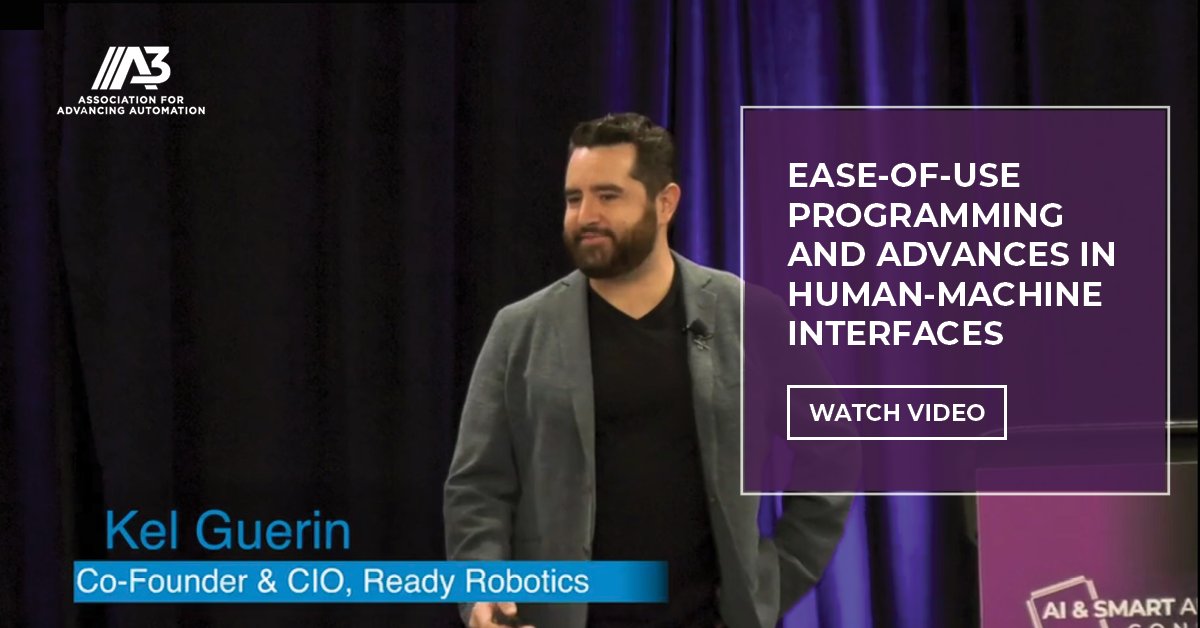 a3automate's tweet image. To close the skills gap, programming industrial robots must be more accessible, says @ReadyRobotics&apos; Kel Guerin in &apos;Ease-of-Use of Programming and Advances in Human-Machine Interfaces.&apos;

Kel&apos;s 44m:08s presentation &amp;amp; others: hubs.la/Q01zw8dg0.

#AISmartCon #useability #AI