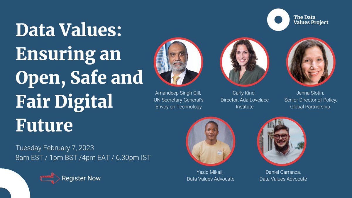 Kate Richards (@kate_irichards) on Twitter photo From pandemic response to AI, data practices are shaping our lives and our futures.
Join us and share your views on #DataValues & the new UN Global Digital Compact with <a href="/UNTechEnvoy/">Follow @ODET_UN for the latest updates</a> <a href="/gioasempre/">Amandeep Gill</a>, <a href="/carlykind_/">Carly Kind</a>, @danielcarranza, <a href="/yazeed_mikail/">Yazid S. Mikail🇳🇬</a>, <a href="/jslotin/">Jenna Slotin</a>.
➡️unfoundation.zoom.us/meeting/regist… From pandemic response to AI, data practices are shaping our lives and our futures.
Join us and share your views on #DataValues & the new UN Global Digital Compact with <a href="/UNTechEnvoy/">Follow @ODET_UN for the latest updates</a> <a href="/gioasempre/">Amandeep Gill</a>, <a href="/carlykind_/">Carly Kind</a>, @danielcarranza, <a href="/yazeed_mikail/">Yazid S. Mikail🇳🇬</a>, <a href="/jslotin/">Jenna Slotin</a>.
➡️unfoundation.zoom.us/meeting/regist…