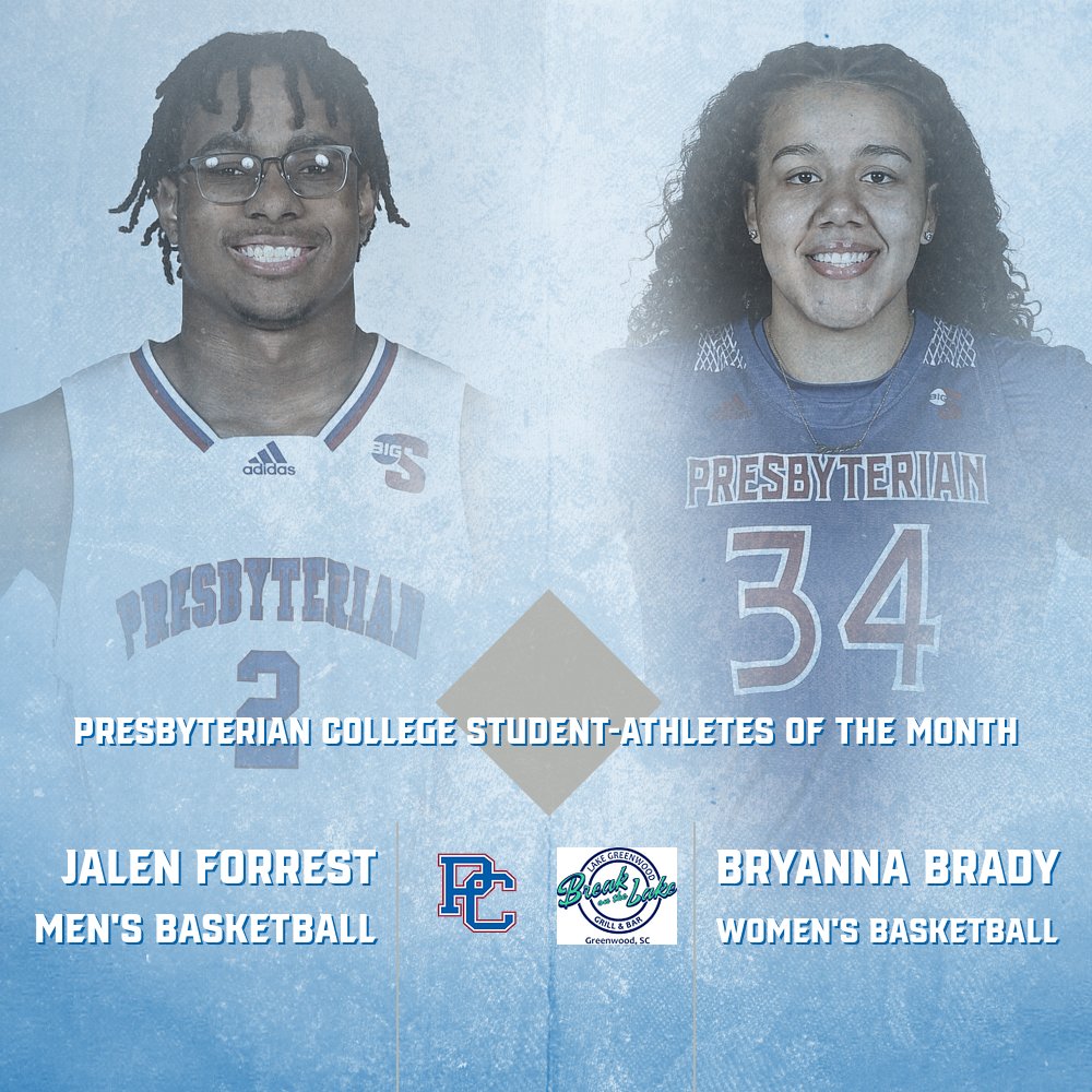 Congratulations to our student-athletes of the month for January!

Jalen Forrest of @BlueHoseHoops &amp; Bryanna Brady @bluehosewbb 

Sponsored by Break on the Lake

#GoBlueHose