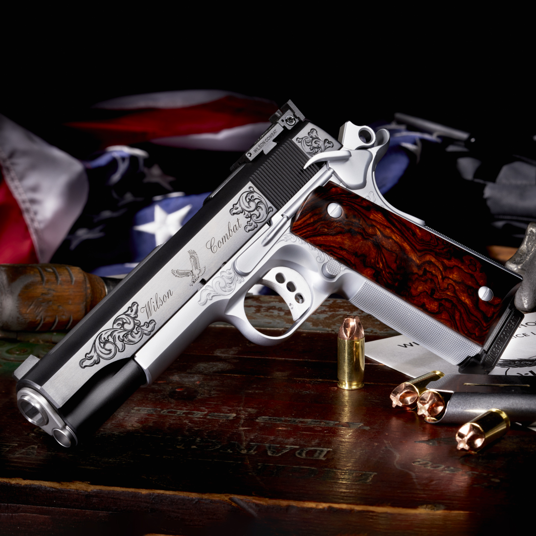 WilsonCombat's tweet photo. Presenting the limited edition retro 45th Anniversary Supergrade two-tone 1911. https://t.co/OxTiHwghmC