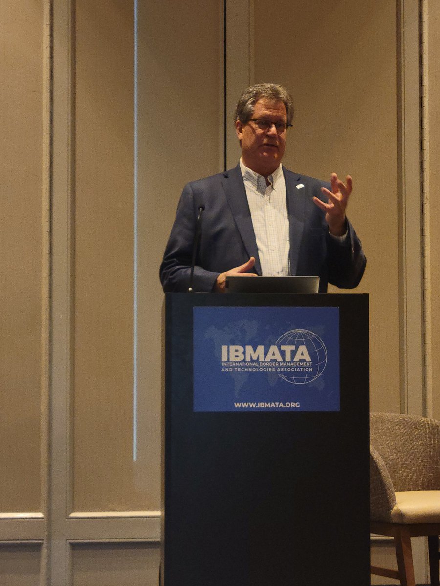 Gord Wilson of <a href="/Entrust_Corp/">Entrust</a> speaking on #seamlesstravel at <a href="/border_mgmt/">IBMATA</a> IBMATA's Border Management &amp; Technologies Summit Americas 2923 in San Diego.